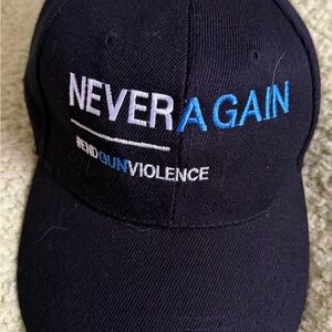 Black Blue NEVER AGAIN END GUN VIOLENCE Embroidered Adjustable Cap Trucker Hat
